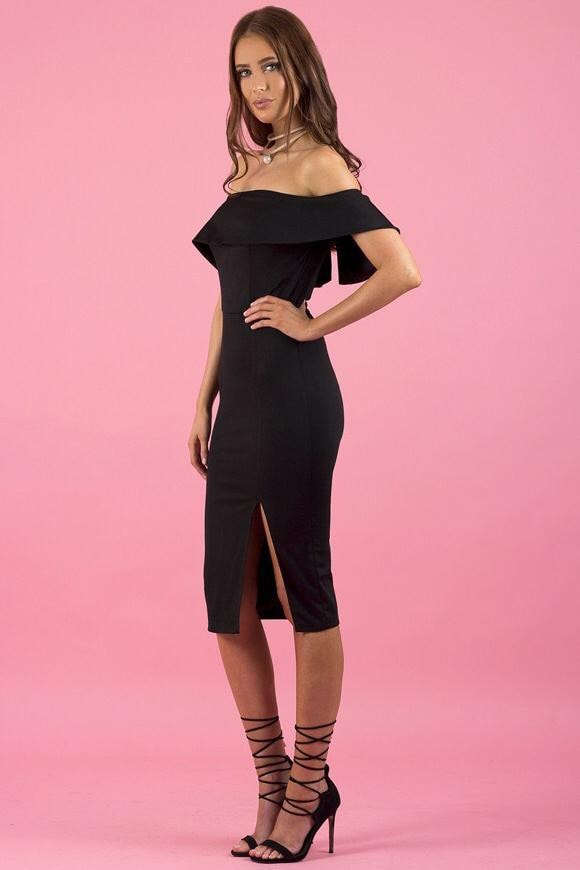 LAZARA DRESS - BLACK - Fashion Flash Boutique