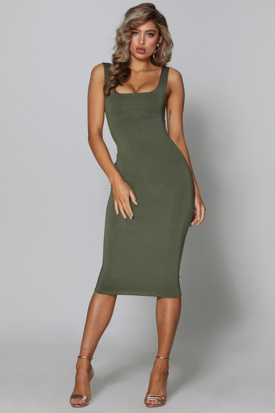 MISHA DRESS - KHAKI - Fashion Flash Boutique