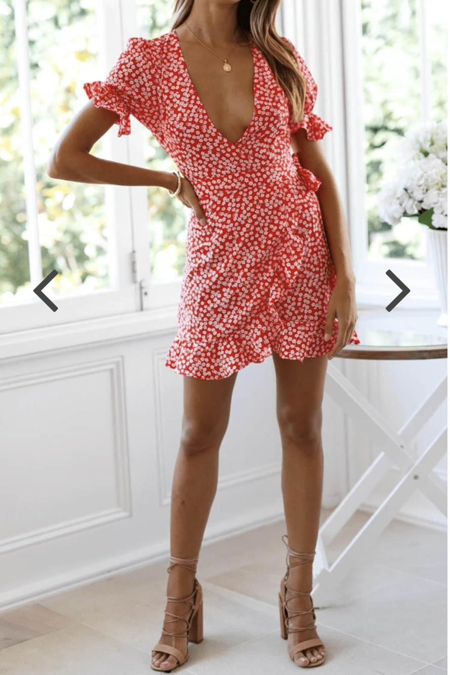 Rose Dress | Red Floral - Fashion Flash Boutique