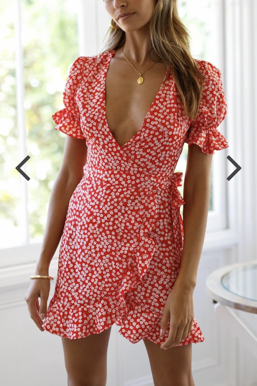 Rose Dress | Red Floral - Fashion Flash Boutique
