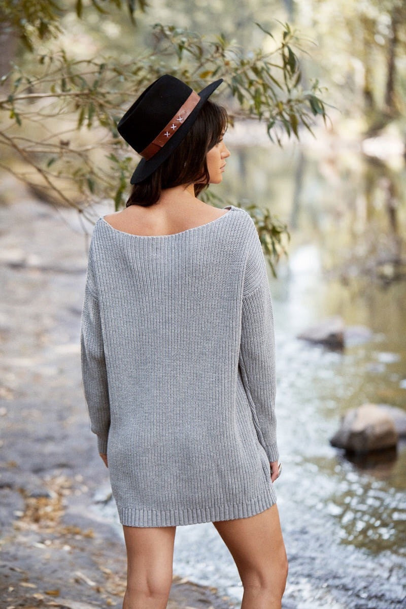 SUNDAY MORNINGS DRESS - GREY - Fashion Flash Boutique